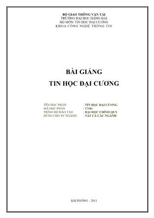 Bải giảng Tin học đại cương