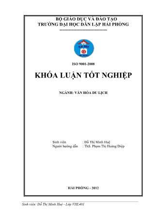 Khóa luận Ẩm thực chay Huế và khả năng khai thác trong du lịch