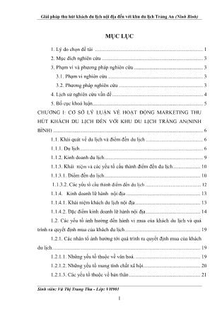 Khóa luận Gải pháp thu hút khách du lịch đến với khu du lịch Tràng An