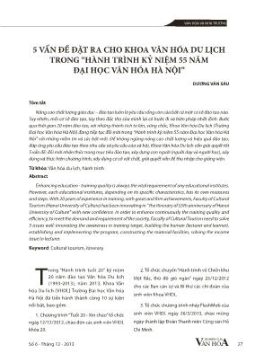 5 Vấn đề đặt ra cho khoa văn hóa du lịch trong “Hành trình kỷ niệm 55 năm đại học văn hóa Hà Nội”