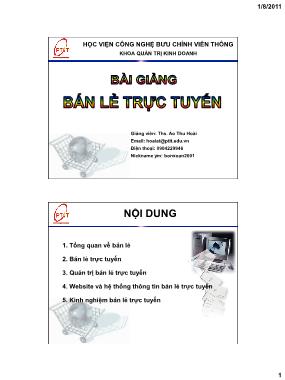 Bài giảng Bán lẻ trực tuyến