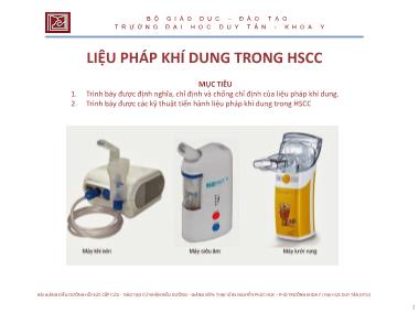 Bài giảng Điều dưỡng hồi sức cấp cứu - Liệu pháp khí dung trong hồi sức cấp cứu