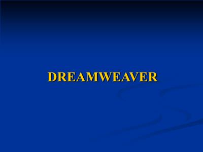 Bài giảng Dreamweaver