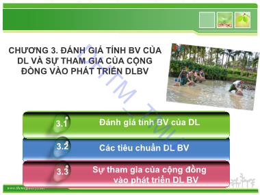 Bài giảng Du lịch bền vững - Chương 3: Đánh giá tính bền vững của du lịch và sự tham gia của cộng đồng vào phát triển du lịch bền vững