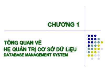 Bài giảng Hệ quản trị cơ sở dữ liệu - Chương 1: Tổng quan về hệ quản trị cơ sở dữ liệu