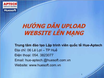 Bài giảng Hướng dẫn Upload website lên mạng