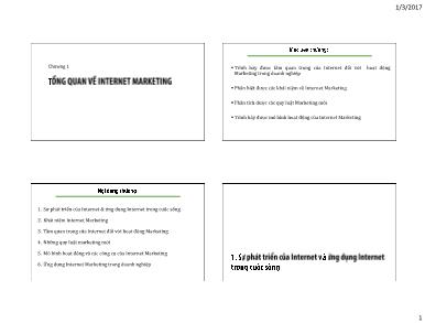Bài giảng Internet Marketing - Chương 1: Tổng quan về internet maketing