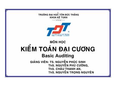 Bài giảng Kiểm toán đại cương - Nguyễn Phú Sinh