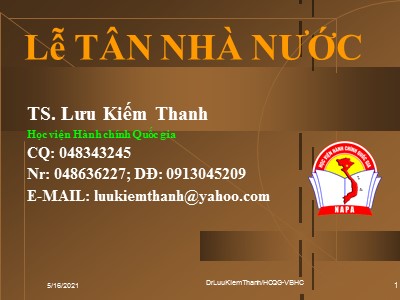 Bài giảng Lễ tân nhà nước - Chương 3: Nghi thức gia tiếp công sở