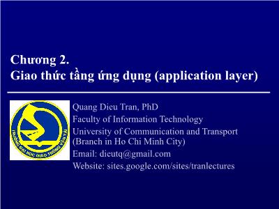 Bài giảng Mạng máy tính - Chương 2 (Phần 1): Giao thức tầng ứng dụng (Application layer)