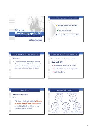 Bài giảng Marketing quốc tế - Chuyên đề 3: Các công cụ xây dụng chiến lược marketing - Phạm Văn Chiến