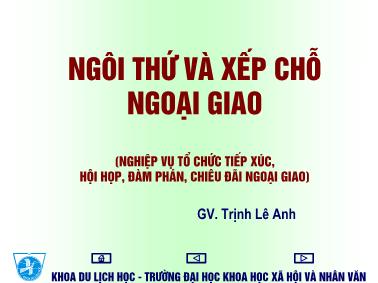 Bài giảng Nghiệp vụ lễ tân (Phần 5)