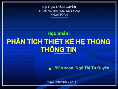 Bài giảng Phân tích thiết kế hệ thống thông tin - Ngô Thị Tú Quyên