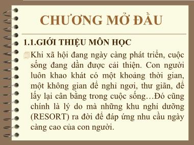 Bài giảng Quản trị khu du lịch