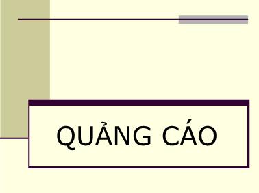 Bài giảng Quảng cáo sáng tạo