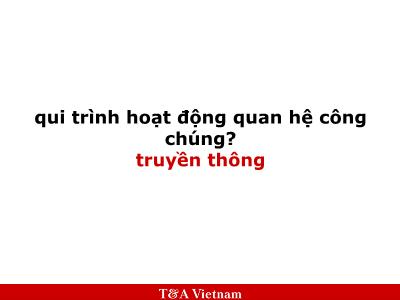 Bài giảng Quy trình hoạt động quan hệ công chúng