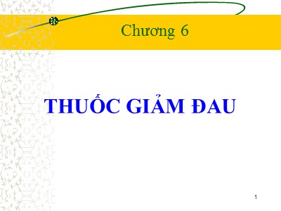 Bài giảng Thuốc giảm đau