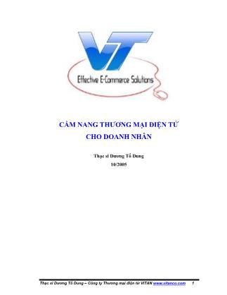 Cẩm nang Thương mại điện tử cho doanh nhân - Dương Tố Dung