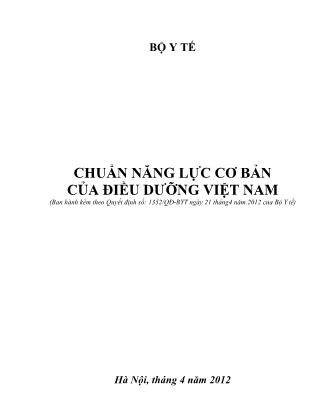 Chuẩn năng lực cơ bản của điều dưỡng Việt Nam