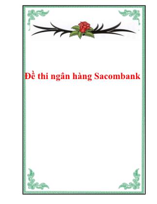 Đề thi ngân hàng Sacombank