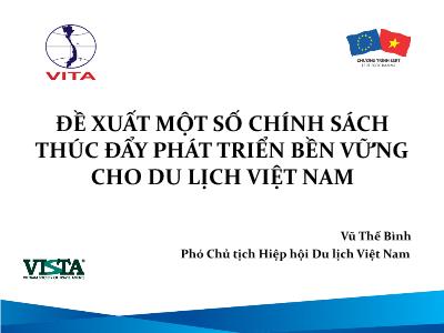 Đề xuất một số chính sách thúc đẩy phát triển bền vững cho du lịch Việt Nam