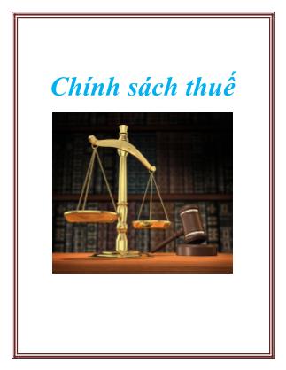 Giáo trình Chính sách thuế