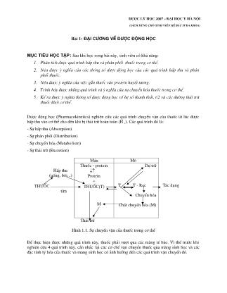 Giáo trình Dược lý học - Bài 1: Đại cương về Dược động học