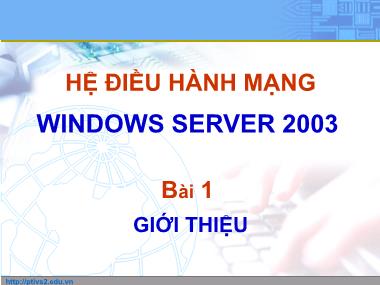 Giáo trình Hệ điều hành mạng - Bài 1: Giới thiệu