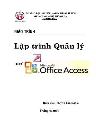 Giáo trình Lập trình quản lý - Huỳnh Tôn Nghĩa