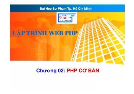 Giáo trình Lập trình web - Chương 2: PHP cơ bản