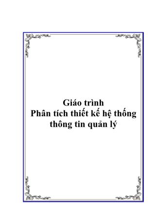 Giáo trình Phân tích thiết kế hệ thống thông tin quản lý