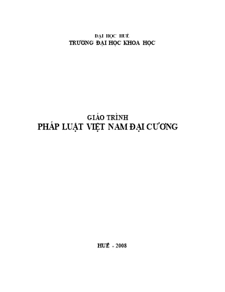 Giáo trình Pháp luật Việt Nam đại cương - Đoàn Đức Lương