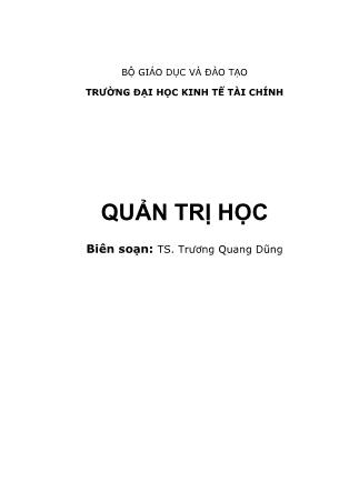 Giáo trình Quản trị học - Trương Quan Dũng