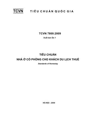 Giáo trình Tiêu chuẩn nhà ở có phòng cho khách du lịch thuê