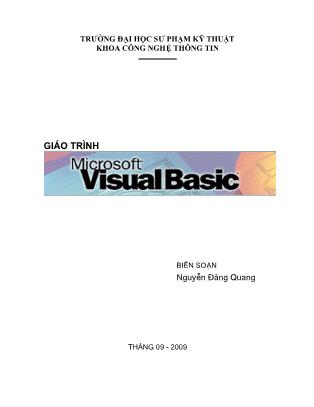 Giáo trình Visual Basic 6.0 - Nguyễn Đăng Quang