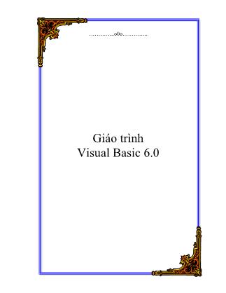 Giáo trình Visual Basic 6.0