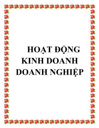 Hoạt động kinh doanh doanh nghiệp