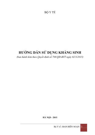 Hướng dẫn sử dụng kháng sinh (Phần 1)