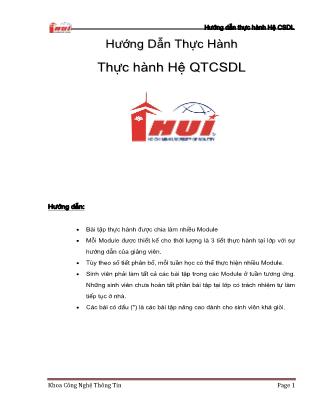 Hướng dẫn thực hành: Thực hành hệ quản trị cơ sở dữ liệu