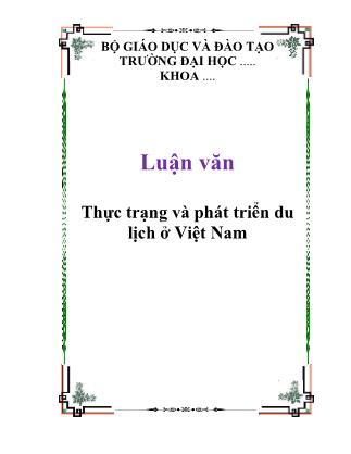Luận văn Thực trạng và phát triển du lịch ở Việt Nam