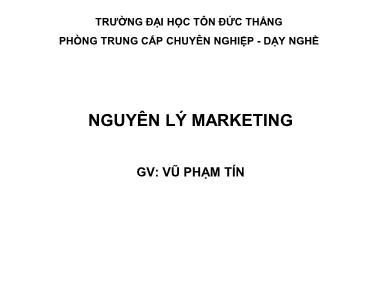 Nguyên lý Marketing - Vũ Phạm Tín