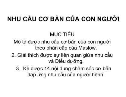 Nhu cầu cơ bản của con người