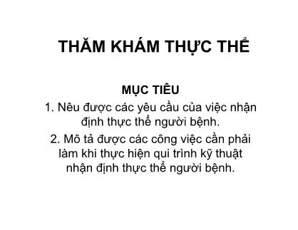 Thăm khám thực thể