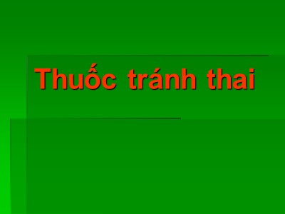 Thuốc tránh thai