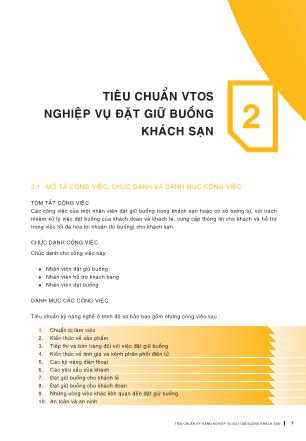 Tiêu chuẩn VTOS nghiệp vụ đặt giữ buồng khách sạn