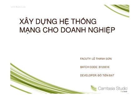 Xây dựng hệ thống mạng cho doang nghiệp - Lê Thanh Sơn