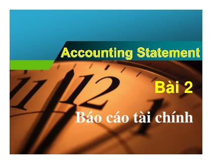 Bài giảng Báo cáo tài chính