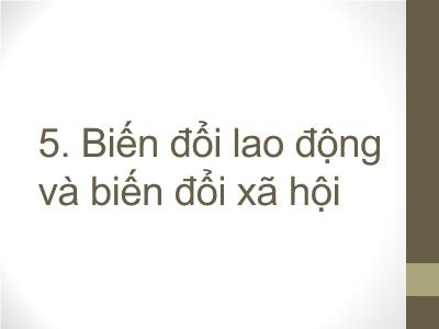 Bài giảng Biến đổi lao động và biến đổi xã hội