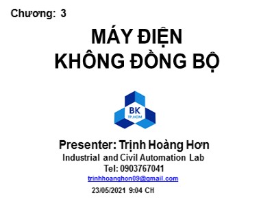 Bài giảng Biến đổi năng lượng điện cơ - Chương 3: Máy điện không đồng bộ