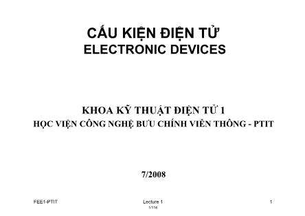 Bài giảng Cấu kiện điện tử